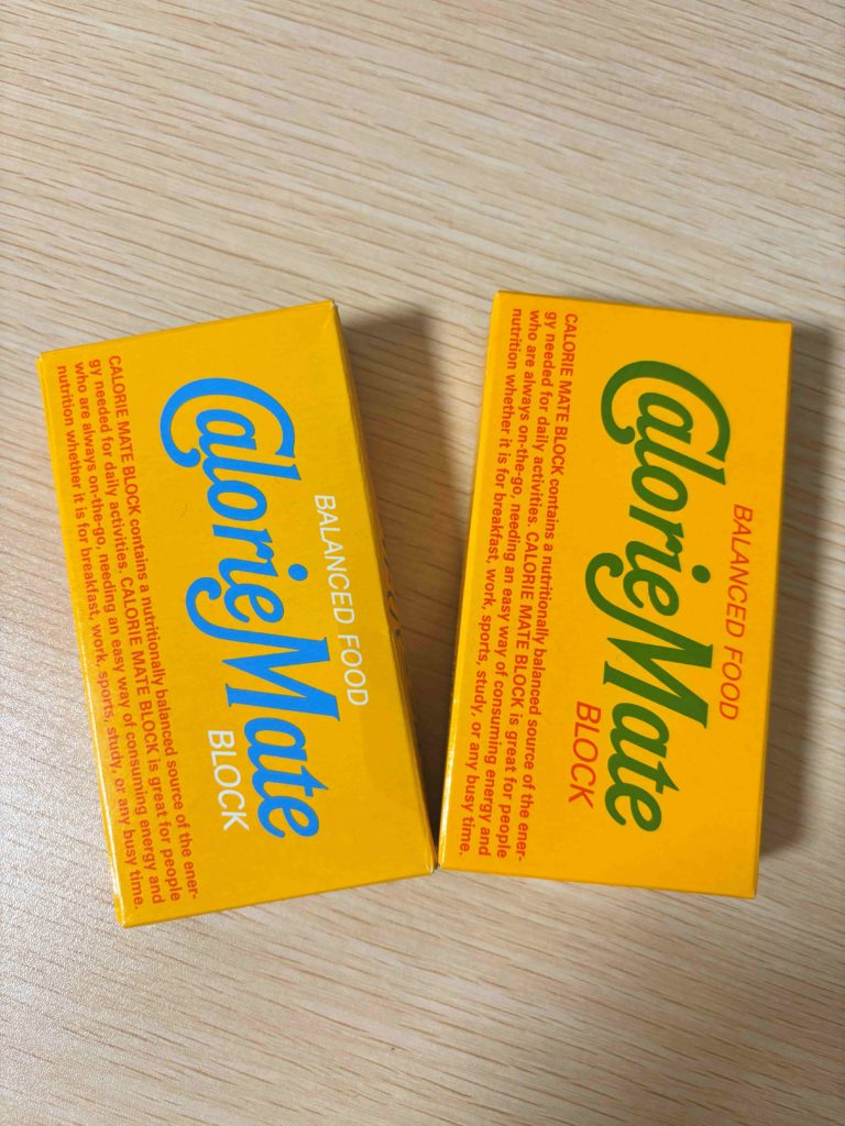 むさしの食育フェスタ2025体験レポ_災害備蓄食レシピの試食あり_5歳の娘と“楽しく備えて・おいしく学ぶ”食と防災_備蓄品展示_お土産のカロリーメイト